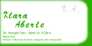 klara aberle business card